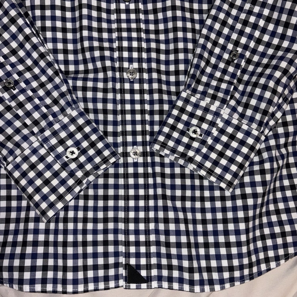 UNTUCKIT Button Down Shirt Mens Large Blue White Gingham Slim Fit Cotton UT35075 - Picture 4 of 9